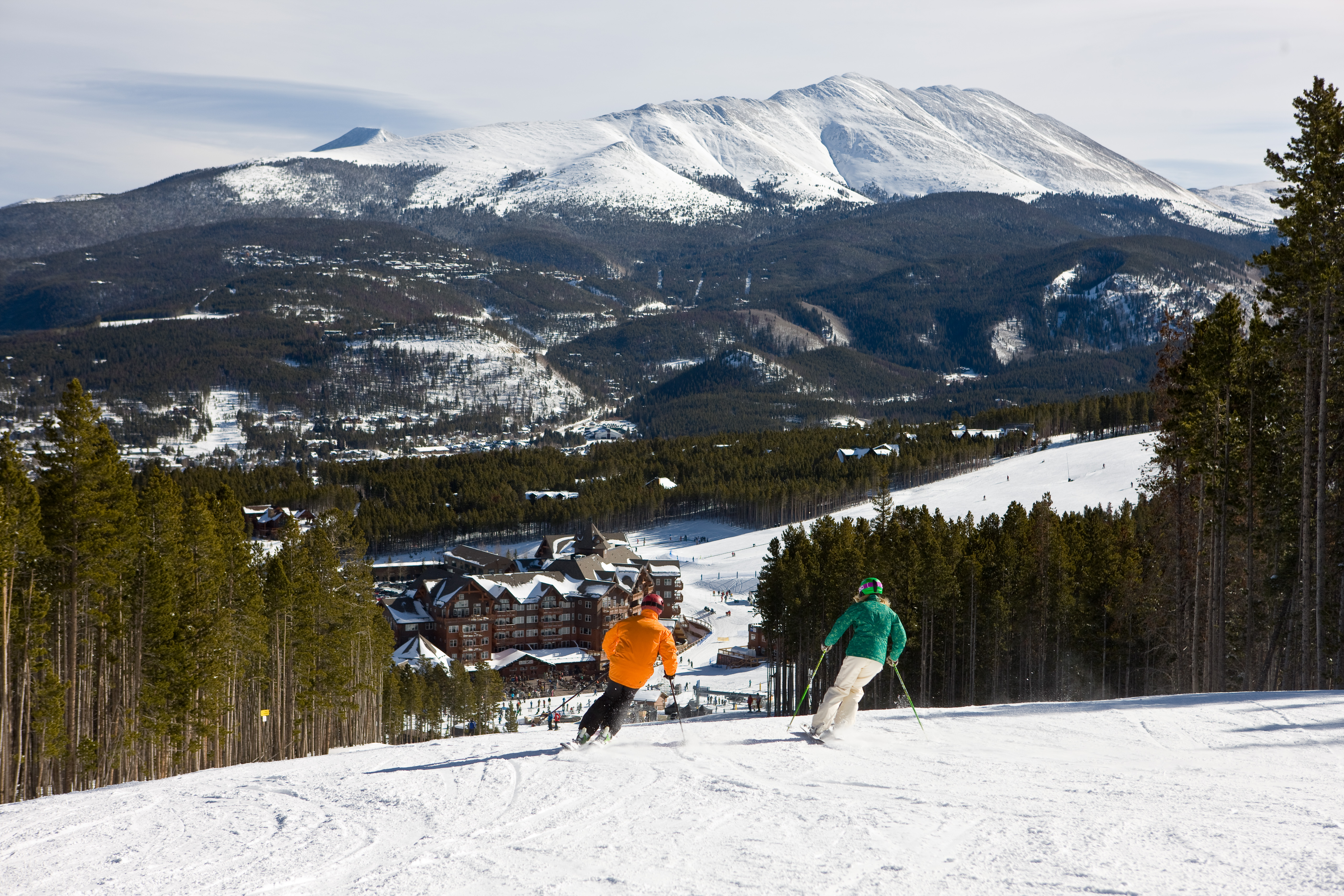 Skiing to One Ski Hill Place In Breckenridge, CO.